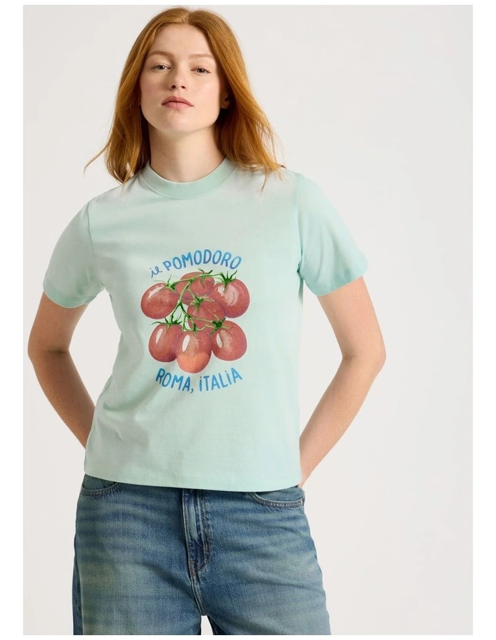 Regular Fit Graphic Tee in Light Blue image 3