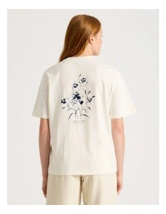 Loose Fit Graphic Tee in Off White