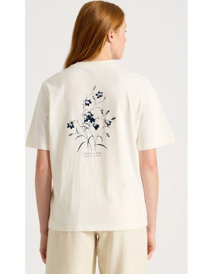 Loose Fit Graphic Tee in Off White image 1