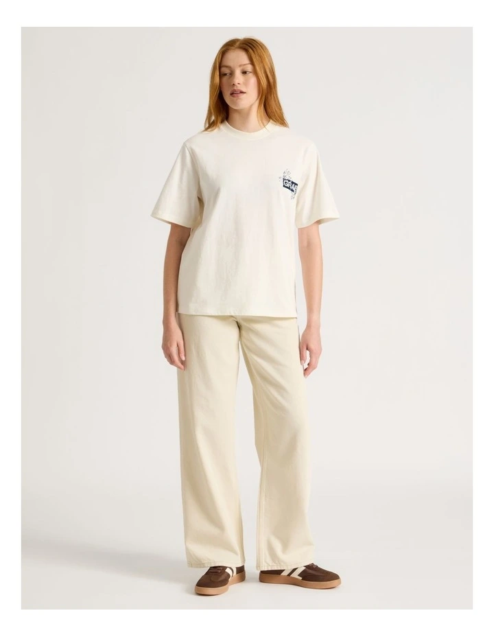 Loose Fit Graphic Tee in Off White image 3