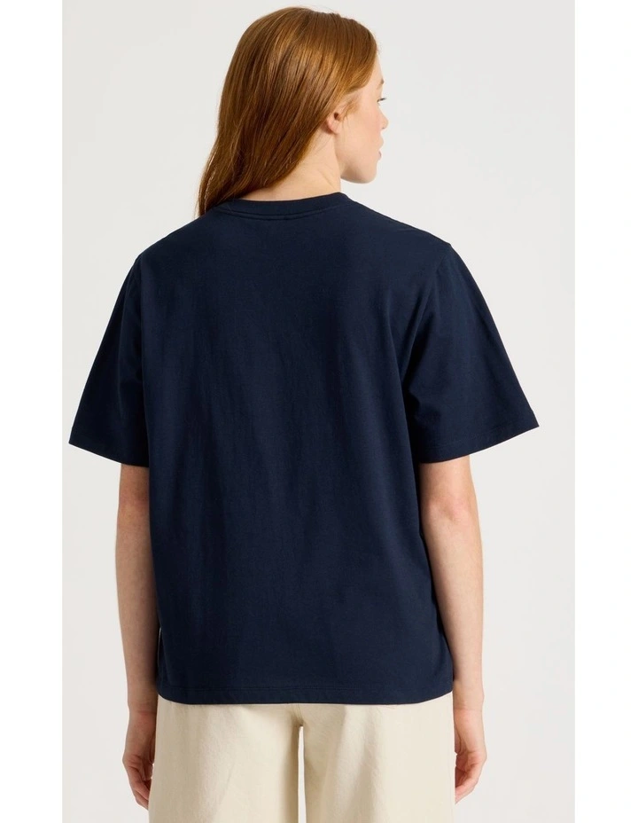Loose Fit Graphic Tee in Navy image 6
