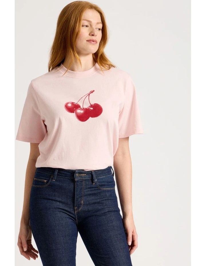 Loose Fit Graphic Tee in Lotus image 3