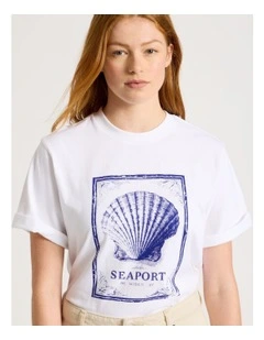 Loose Fit Graphic Tee in White