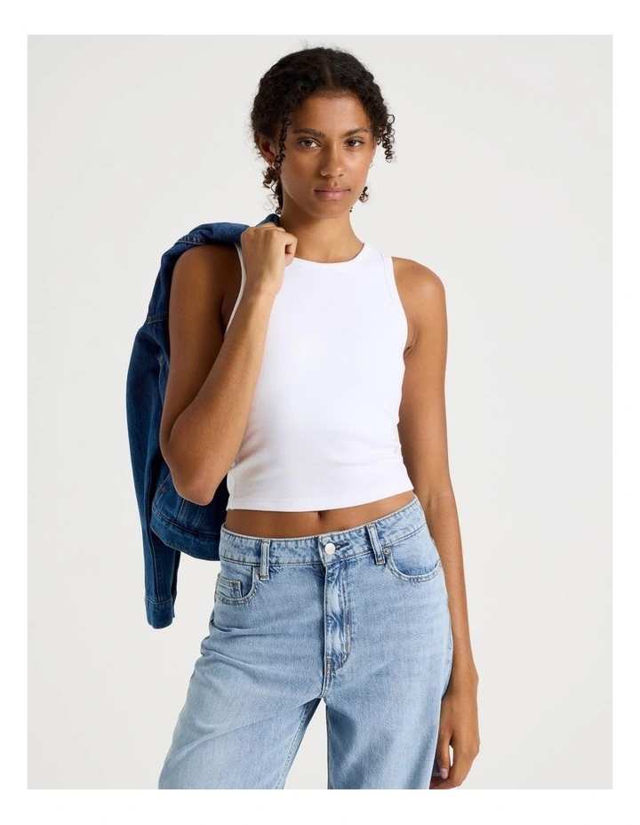 Shelf Bra Tank in White image 1