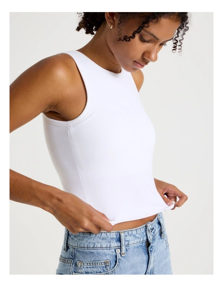 Shelf Bra Tank in White image 2
