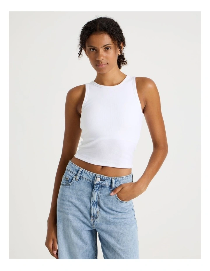 Shelf Bra Tank in White image 4