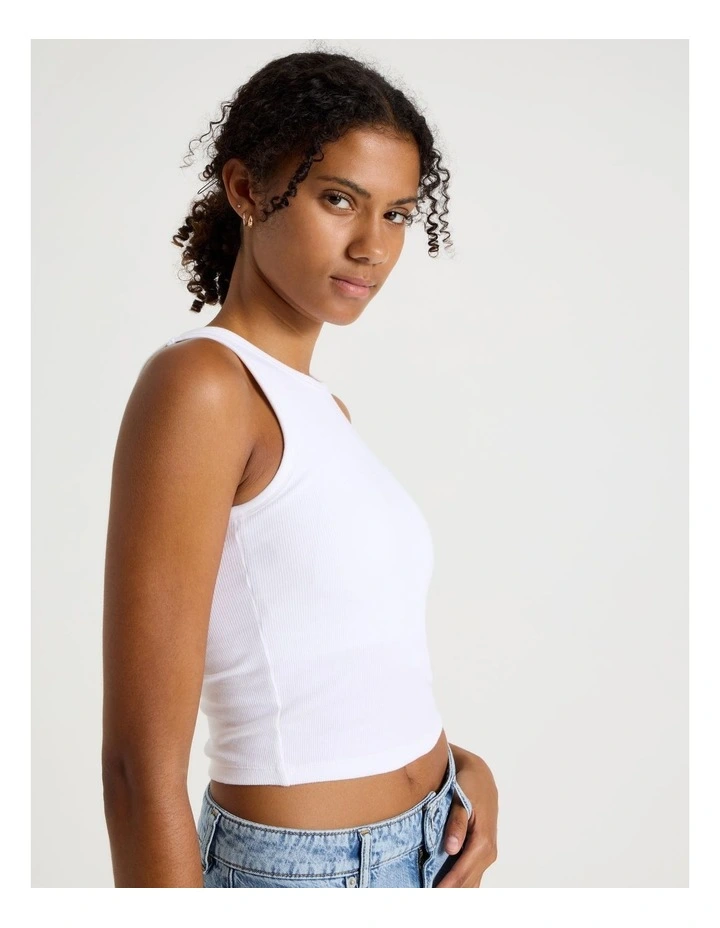 Shelf Bra Tank in White image 5
