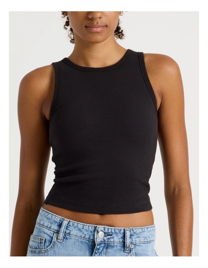 Shelf Bra Tank in Black image 4
