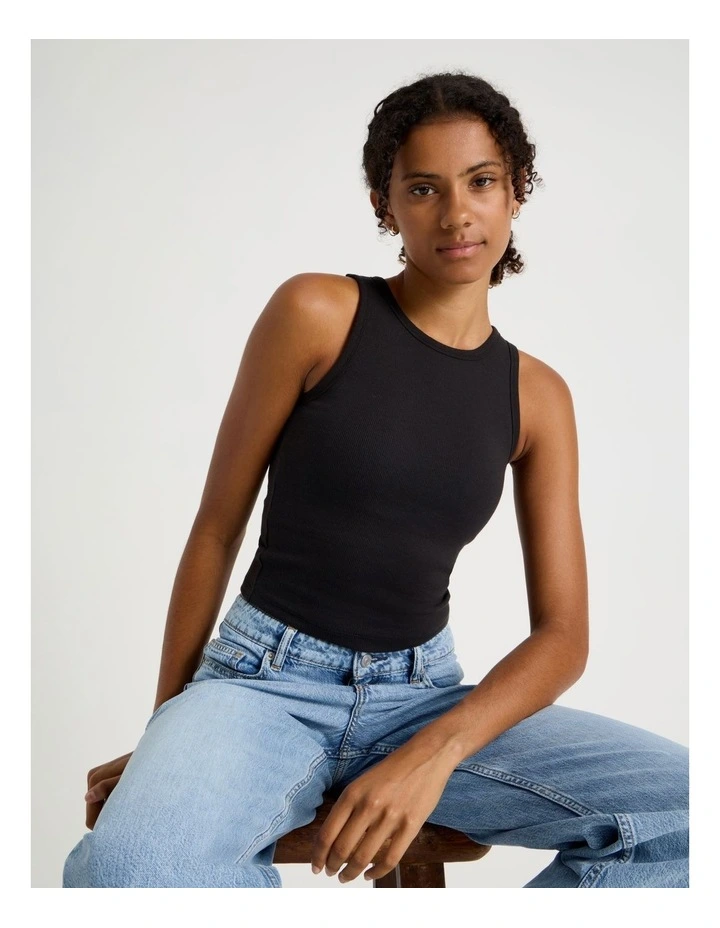 Shelf Bra Tank in Black image 5