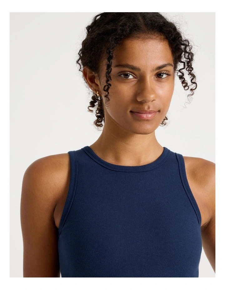 Shelf Bra Tank in Navy image 6