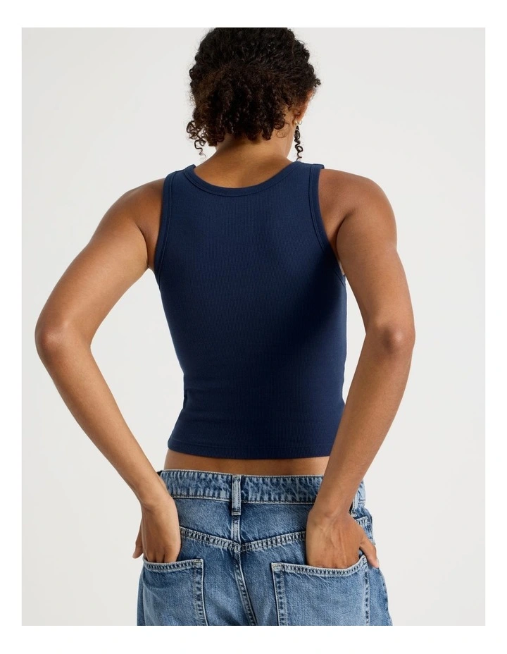 Shelf Bra Tank in Navy image 7