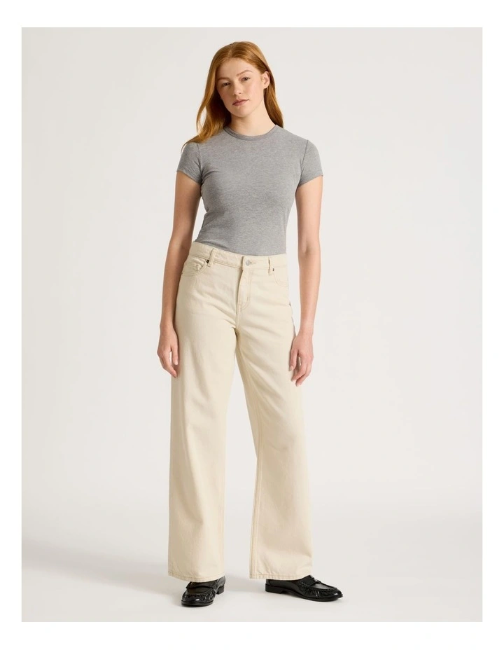 Slub Crew Neck Tee in Charcoal Marle image 2