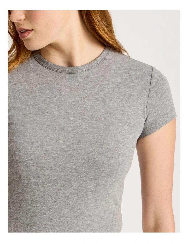 Slub Crew Neck Tee in Charcoal Marle image 4