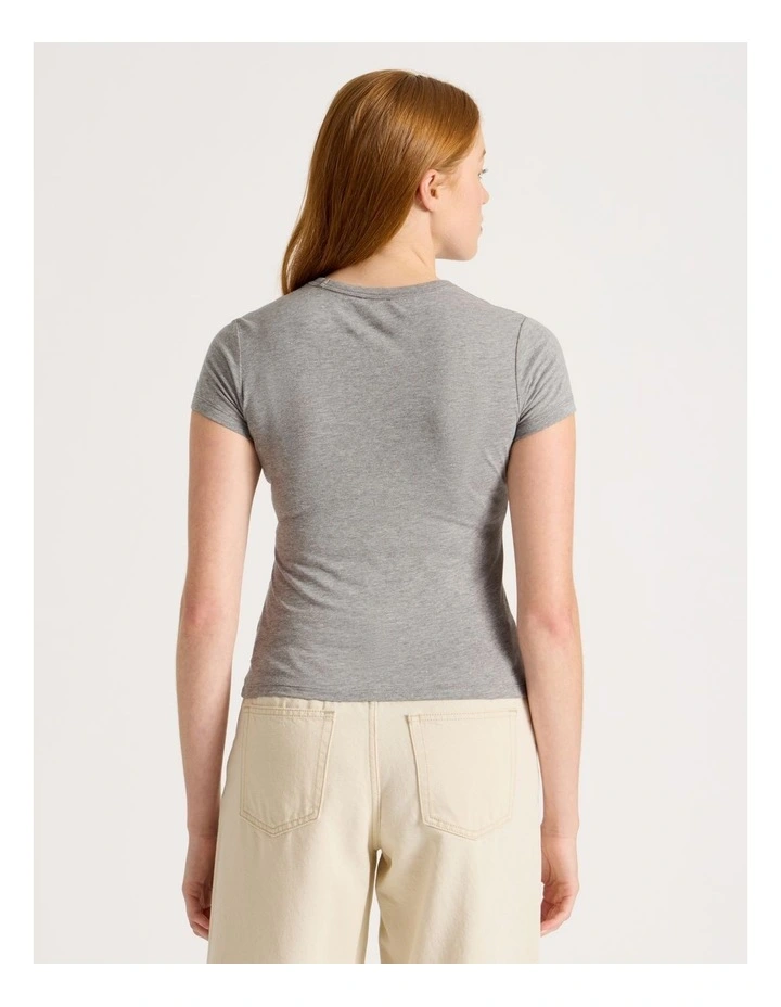 Slub Crew Neck Tee in Charcoal Marle image 5