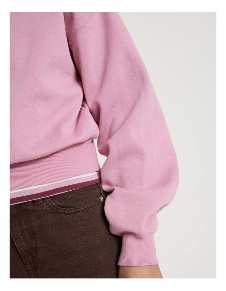 Pleated Back Crew Neck Sweat - Lilas image 4