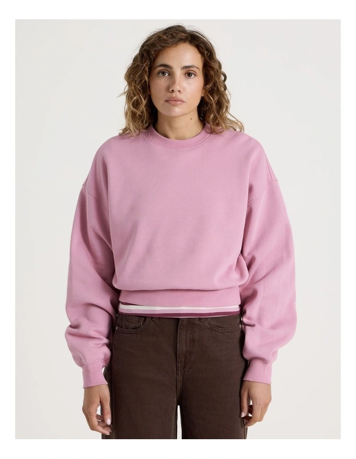 Pleated Back Crew Neck Sweat - Lilas image 5