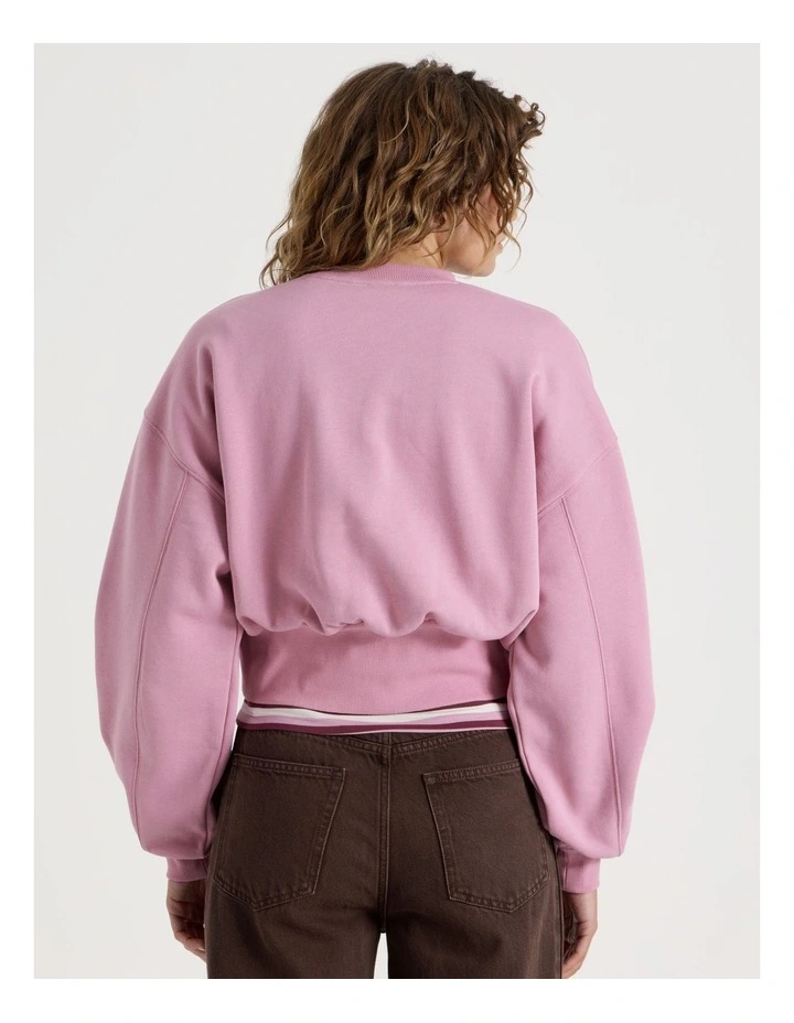 Pleated Back Crew Neck Sweat - Lilas image 6