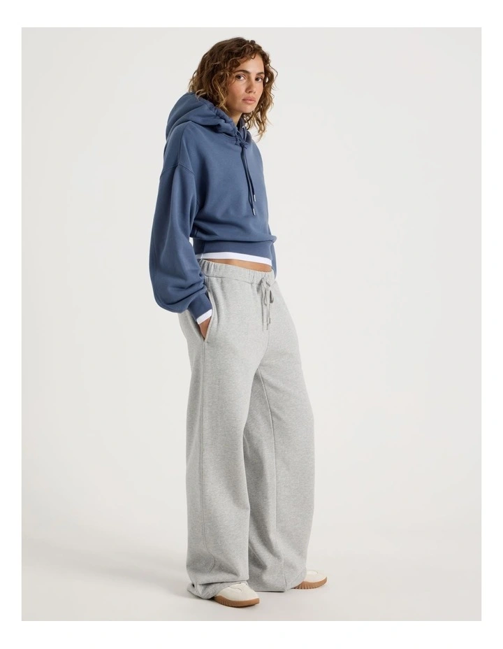 Pleated Back Hooded Sweat in Vintage Indigo image 2
