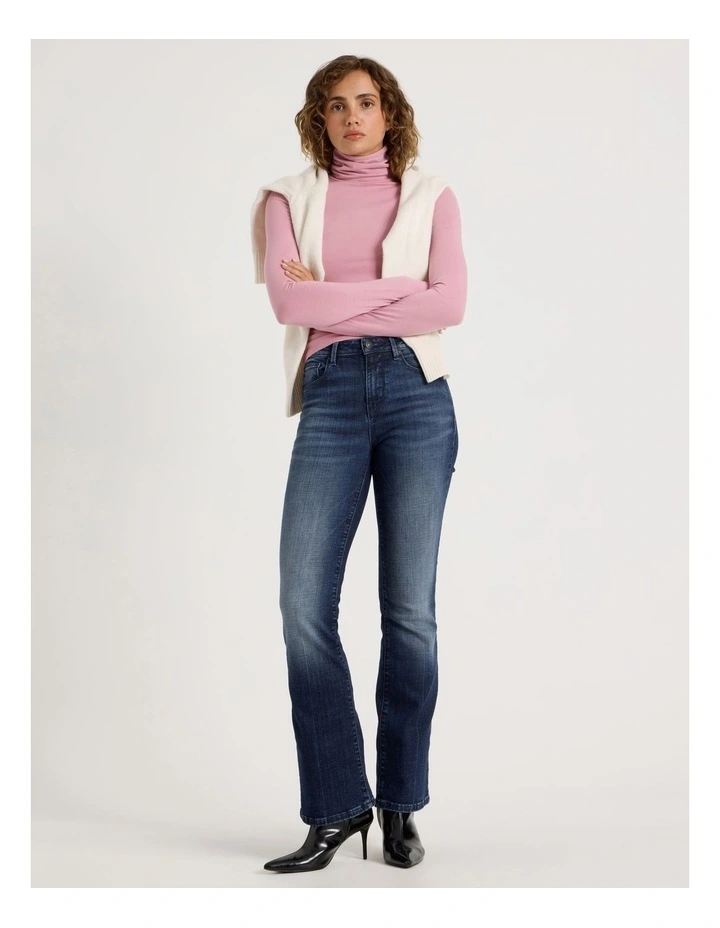 Long Sleeve Roll Neck Top in Lilas image 2