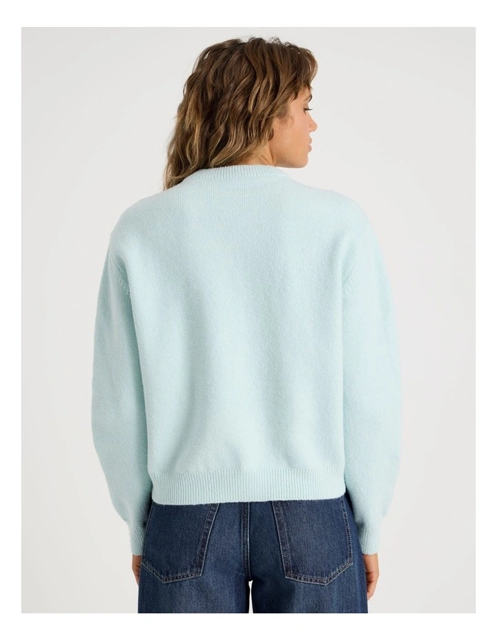 V-Neck Jumper in Baby Blue image 6