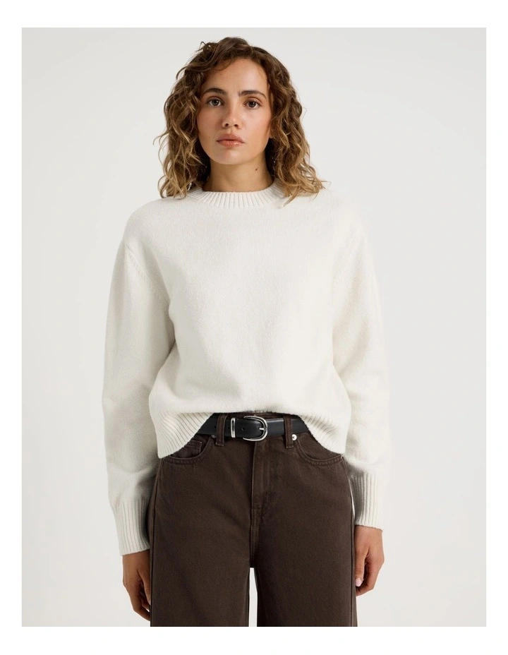 Round Neck Jumper in Egret image 3