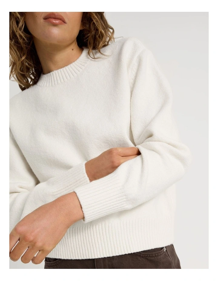 Round Neck Jumper in Egret image 4