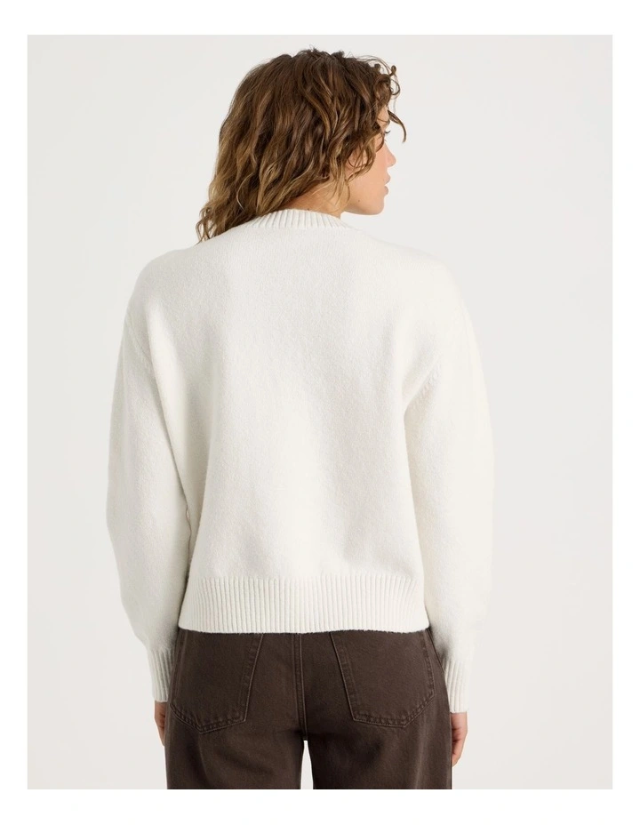Round Neck Jumper in Egret image 6