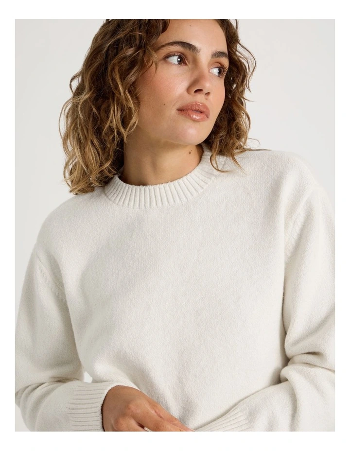 Round Neck Jumper in Egret image 7