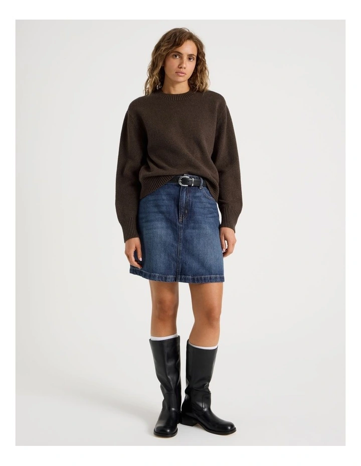 Round Neck Jumper in Hot Fudge image 2