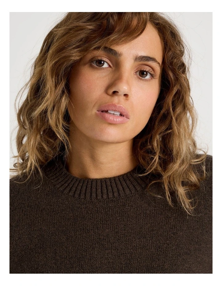 Round Neck Jumper in Hot Fudge image 3