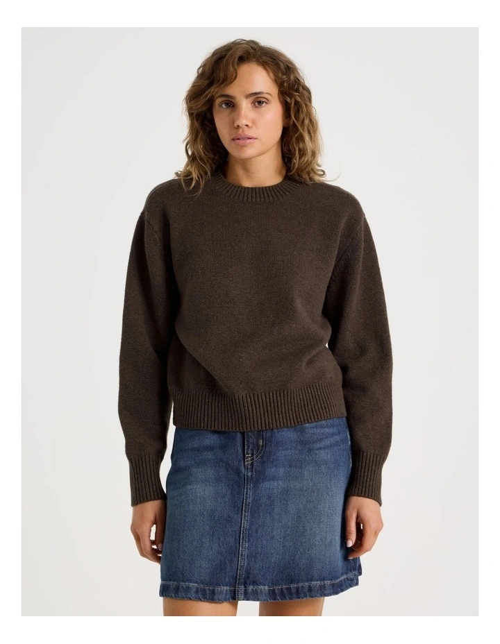 Round Neck Jumper in Hot Fudge image 4
