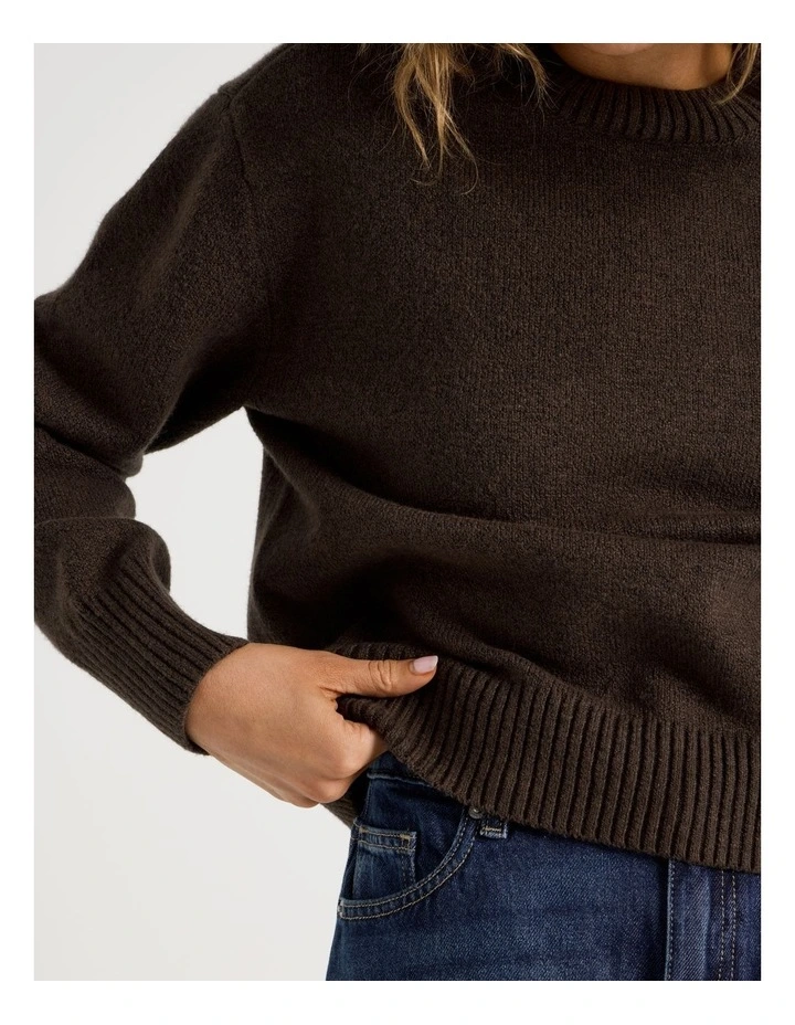 Round Neck Jumper in Hot Fudge image 5