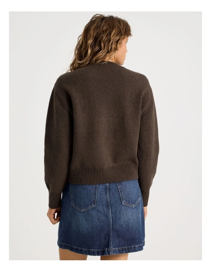 Round Neck Jumper in Hot Fudge image 6