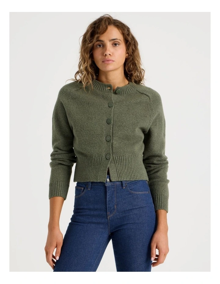 Round Neck Button Through Cardigan in Four Leaf Clover image 1
