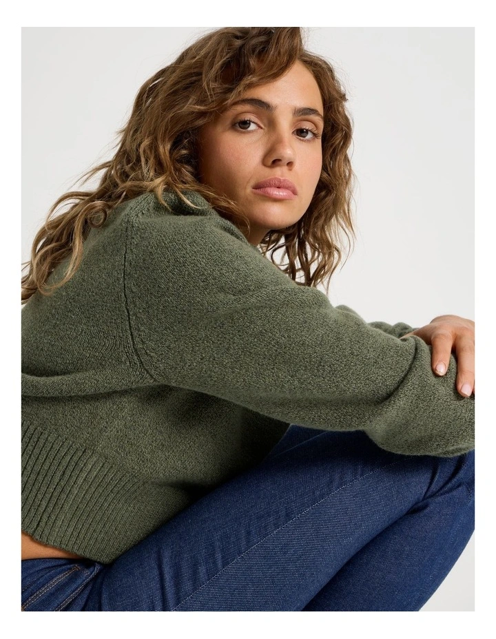 Round Neck Button Through Cardigan in Four Leaf Clover image 2