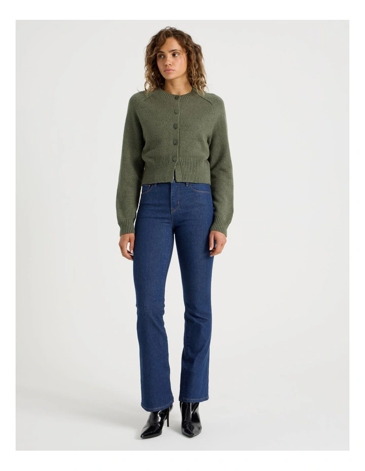 Round Neck Button Through Cardigan in Four Leaf Clover image 3