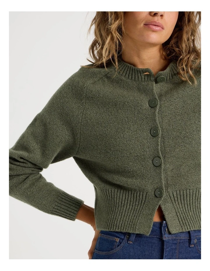 Round Neck Button Through Cardigan in Four Leaf Clover image 4
