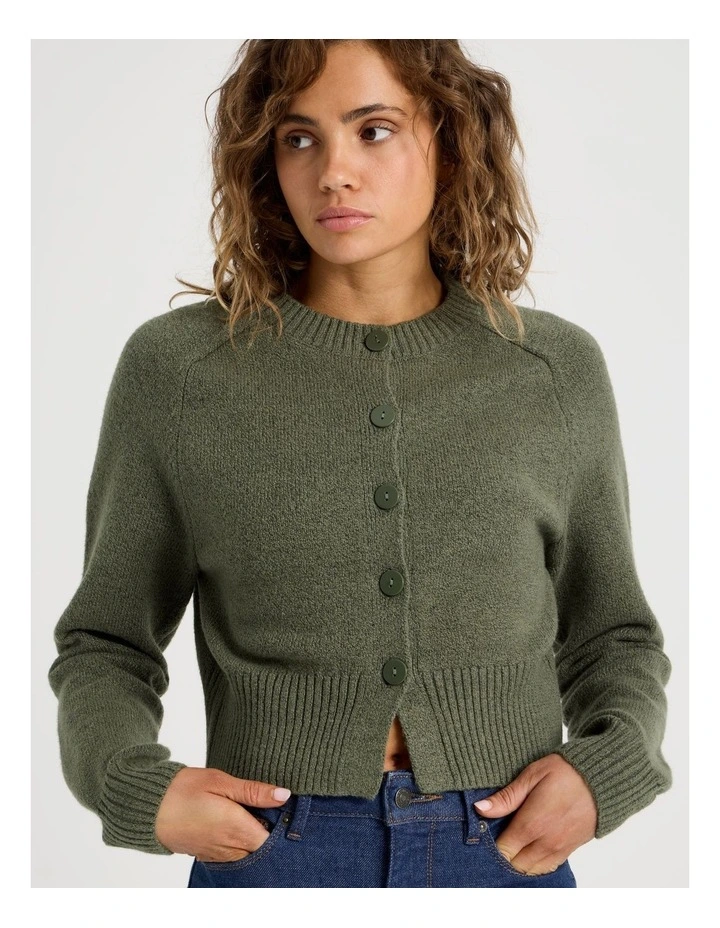 Round Neck Button Through Cardigan in Four Leaf Clover image 5