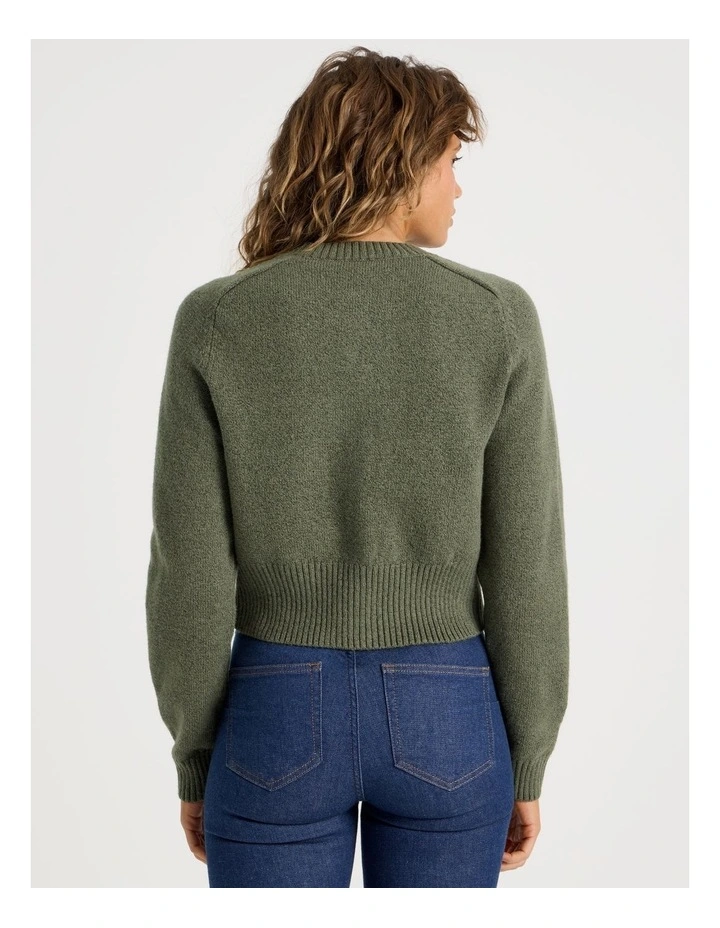 Round Neck Button Through Cardigan in Four Leaf Clover image 6