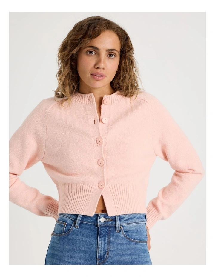 Round Neck Button Through Cardigan in Lotus image 2