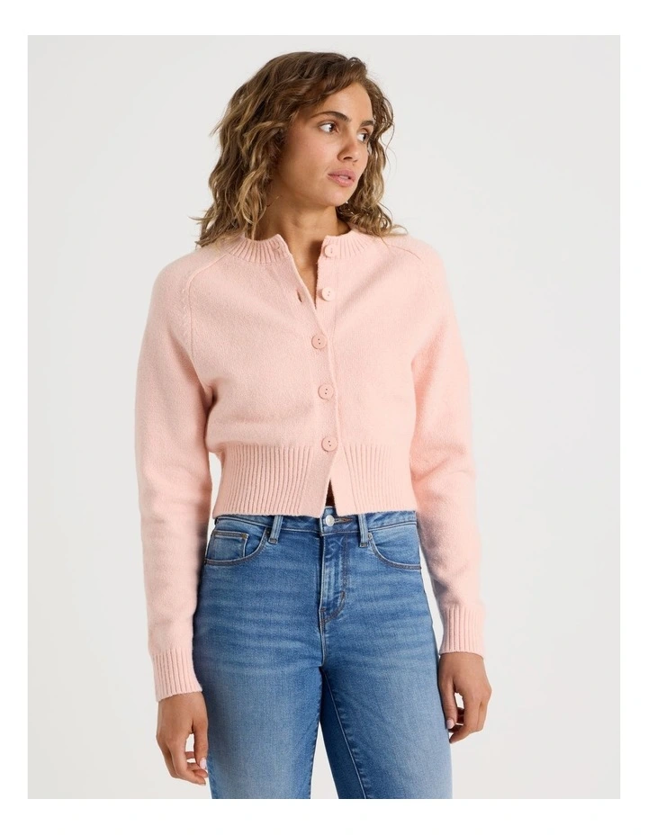 Round Neck Button Through Cardigan in Lotus image 4