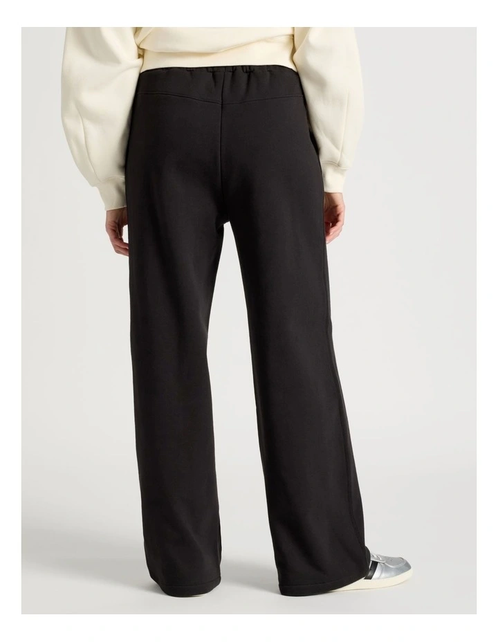 Wide Leg Fleece Pants in Black image 5