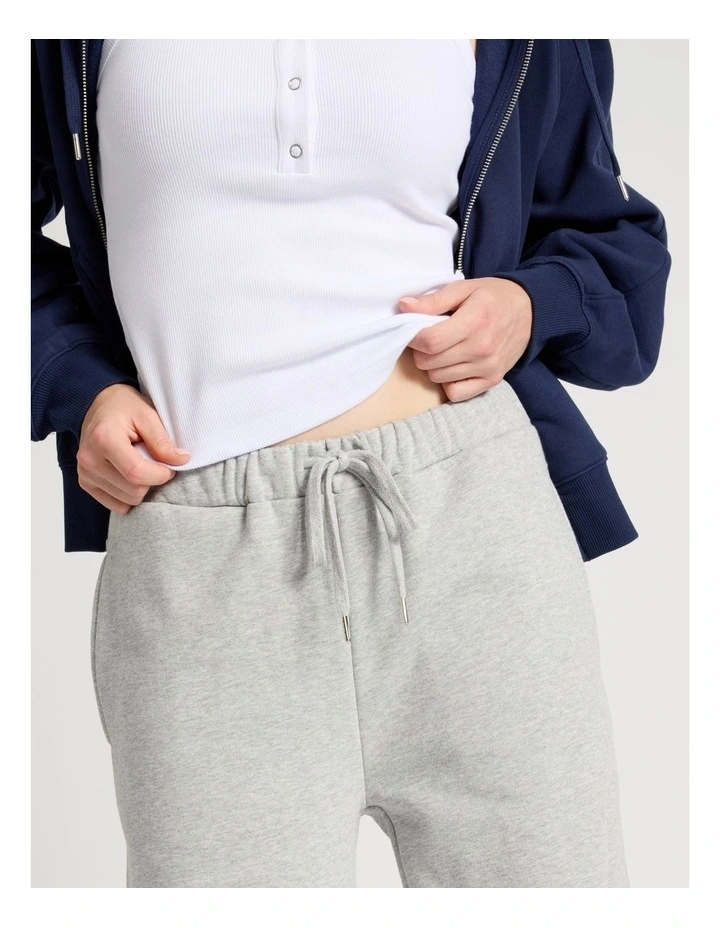 Wide Leg Fleece Pants in Light Heather Grey image 5