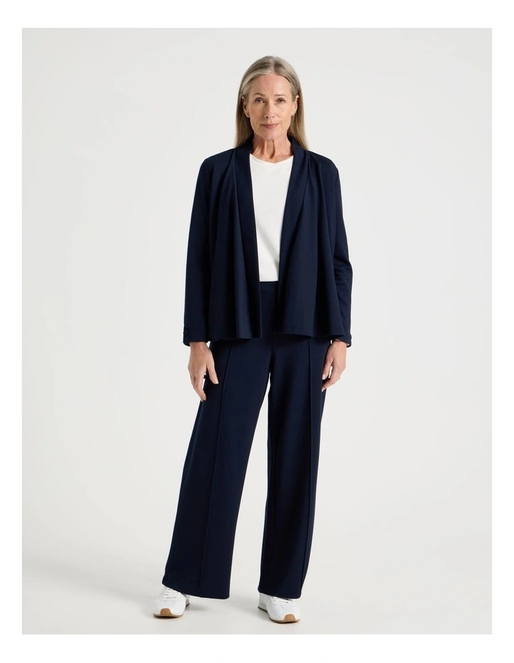 Waterfall Cut And Sew Cardigan in Navy image 2