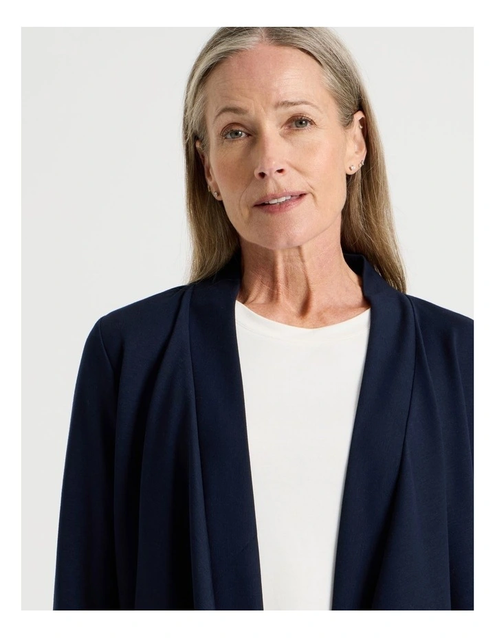 Waterfall Cut And Sew Cardigan in Navy image 3