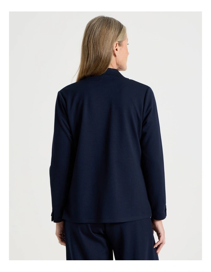 Waterfall Cut And Sew Cardigan in Navy image 5