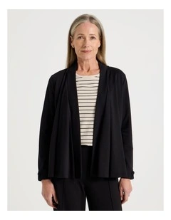 Waterfall Cut And Sew Cardigan in Black