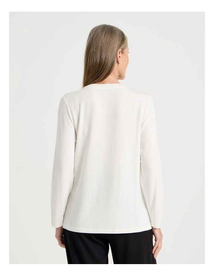 Long Sleeve Layering Tee in Ivory image 4