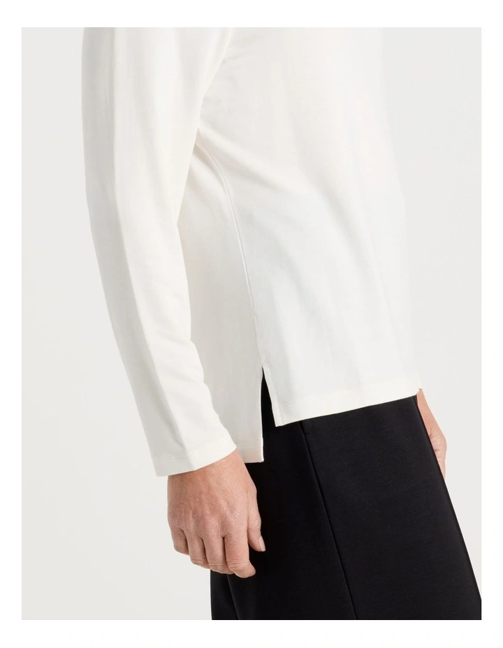 Long Sleeve Layering Tee in Ivory image 5