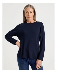 Long Sleeve Layering Tee in Navy
